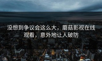 没想到争议会这么大，蘑菇影视在线观看，意外地让人破防