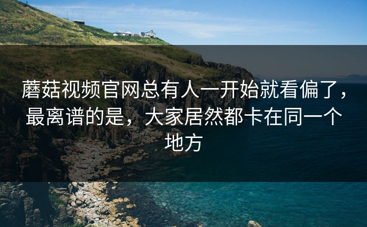蘑菇视频官网总有人一开始就看偏了，最离谱的是，大家居然都卡在同一个地方