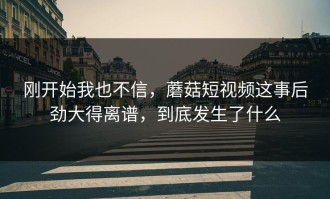 刚开始我也不信，蘑菇短视频这事后劲大得离谱，到底发生了什么