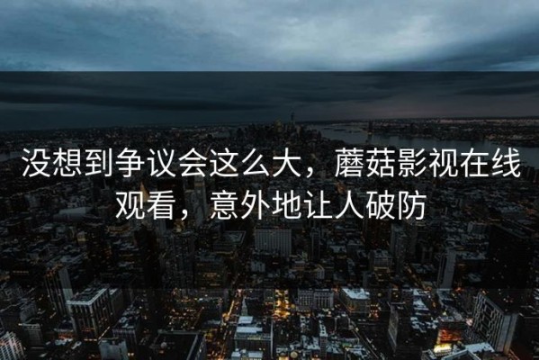 没想到争议会这么大，蘑菇影视在线观看，意外地让人破防