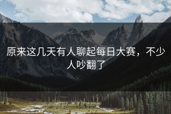 原来这几天有人聊起每日大赛，不少人吵翻了