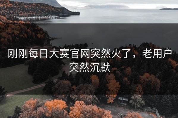 刚刚每日大赛官网突然火了，老用户突然沉默