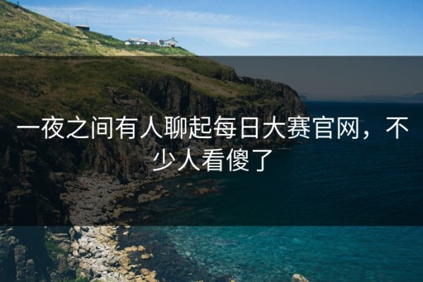一夜之间有人聊起每日大赛官网，不少人看傻了