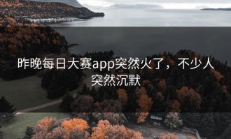 昨晚每日大赛app突然火了，不少人突然沉默