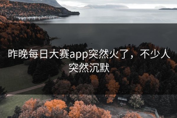 昨晚每日大赛app突然火了，不少人突然沉默