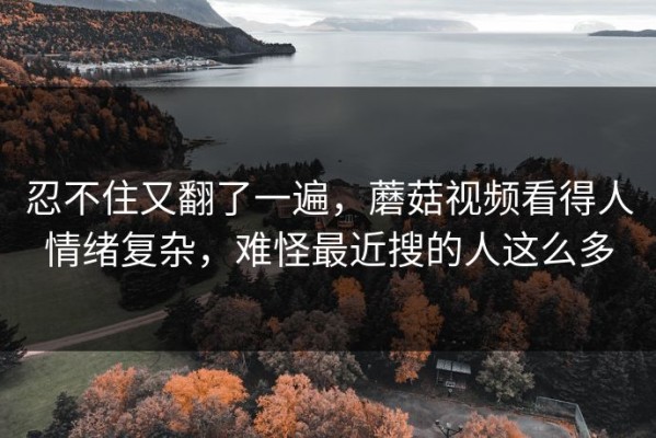 忍不住又翻了一遍，蘑菇视频看得人情绪复杂，难怪最近搜的人这么多