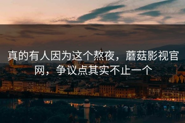 真的有人因为这个熬夜，蘑菇影视官网，争议点其实不止一个