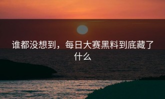 谁都没想到，每日大赛黑料到底藏了什么