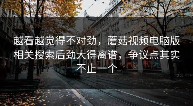 越看越觉得不对劲，蘑菇视频电脑版相关搜索后劲大得离谱，争议点其实不止一个