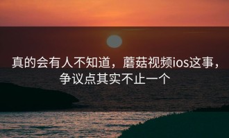 真的会有人不知道，蘑菇视频ios这事，争议点其实不止一个