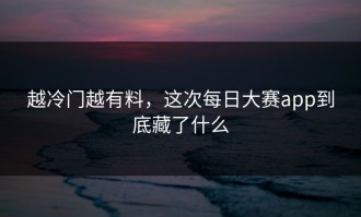 越冷门越有料，这次每日大赛app到底藏了什么
