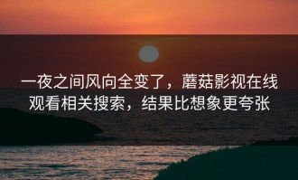 一夜之间风向全变了，蘑菇影视在线观看相关搜索，结果比想象更夸张