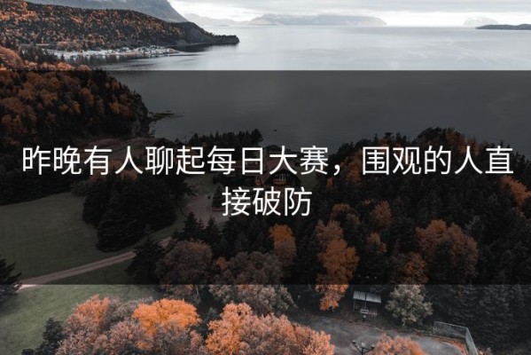 昨晚有人聊起每日大赛，围观的人直接破防