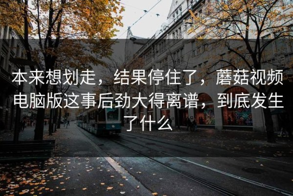 本来想划走，结果停住了，蘑菇视频电脑版这事后劲大得离谱，到底发生了什么