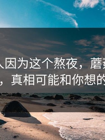 真的有人因为这个熬夜，蘑菇影视官网这事，真相可能和你想的不一样