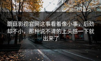 蘑菇影视官网这事看着像小事，后劲却不小，那种说不清的上头感一下就出来了