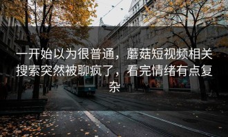 一开始以为很普通，蘑菇短视频相关搜索突然被聊疯了，看完情绪有点复杂