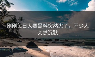 刚刚每日大赛黑料突然火了，不少人突然沉默