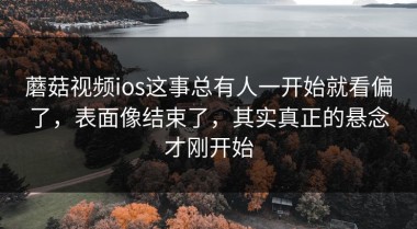 蘑菇视频ios这事总有人一开始就看偏了，表面像结束了，其实真正的悬念才刚开始