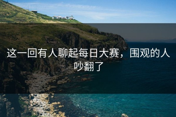 这一回有人聊起每日大赛，围观的人吵翻了