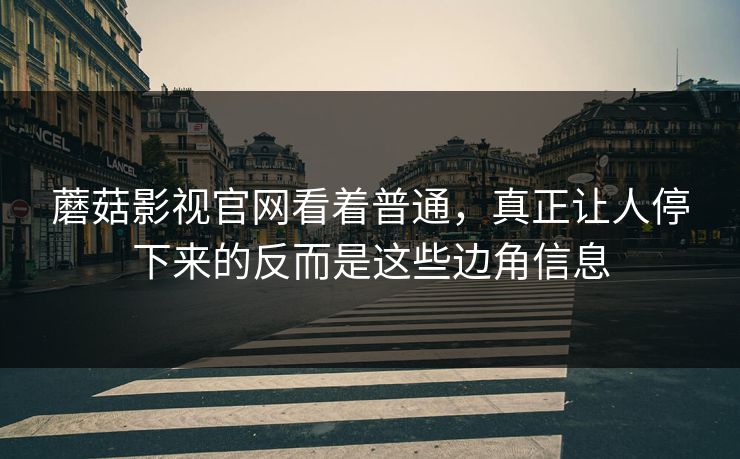蘑菇影视官网看着普通，真正让人停下来的反而是这些边角信息