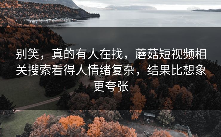 别笑，真的有人在找，蘑菇短视频相关搜索看得人情绪复杂，结果比想象更夸张