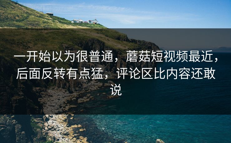 一开始以为很普通，蘑菇短视频最近，后面反转有点猛，评论区比内容还敢说