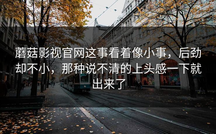 蘑菇影视官网这事看着像小事，后劲却不小，那种说不清的上头感一下就出来了