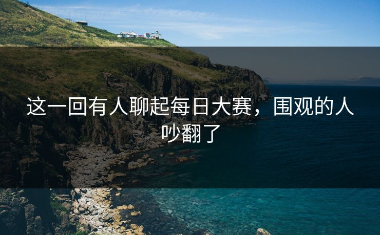 这一回有人聊起每日大赛，围观的人吵翻了