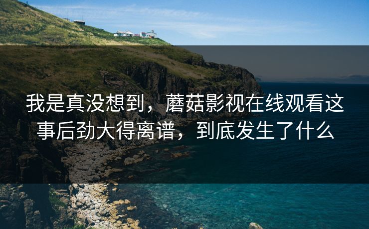 我是真没想到,蘑菇影视在线观看这事后劲大得离谱,到底发生了什么 我是真没想到,蘑菇影视在线观看这事后劲大得离谱,到底发生了什么
