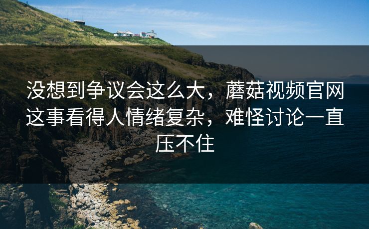 没想到争议会这么大，蘑菇视频官网这事看得人情绪复杂，难怪讨论一直压不住