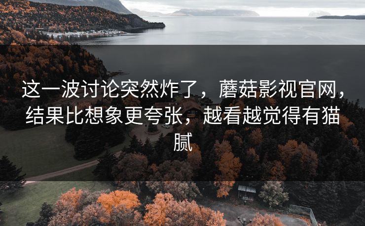 这一波讨论突然炸了,蘑菇影视官网,结果比想象更夸张,越看越觉得有猫腻 这一波讨论突然炸了,蘑菇影视官网,结果比想象更夸张,越看越觉得有猫腻